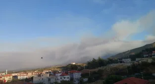 Denizli'nin Buldan ilçesindeki orman yangınına müdahale sürüyor