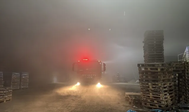 Edirne'de palet fabrikasında çıkan yangın söndürüldü