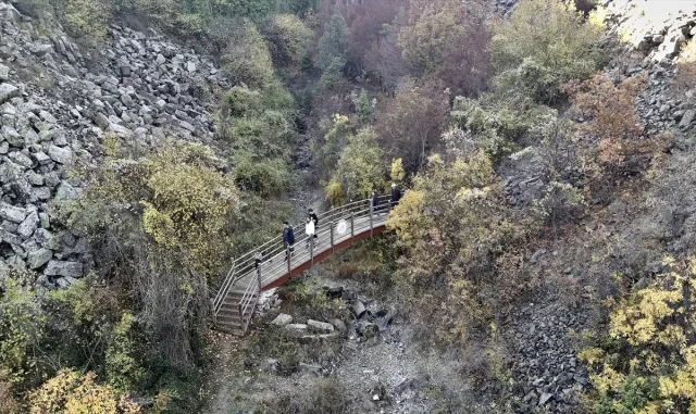 Sinop'ta milyon yıllık bazalt kayalıkları sonbahar renklerine büründü