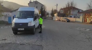 Yozgat'ta jandarma okul servislerini denetledi