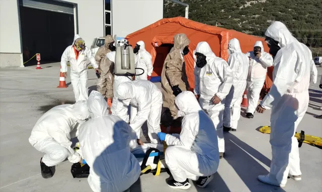 Burdur'da KBRN ve yangın tatbikatı yapıldı