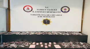 Samsun'da ikametinde 10 binden fazla sentetik uyuşturucu bulunan zanlı yakalandı