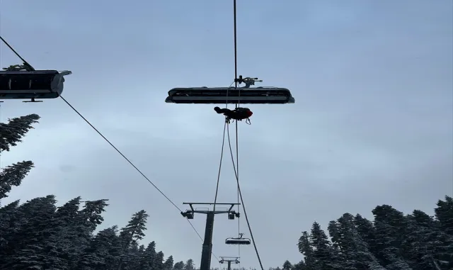 Yurduntepe Kayak Merkezi'nde kurtarma tatbikatı yapıldı