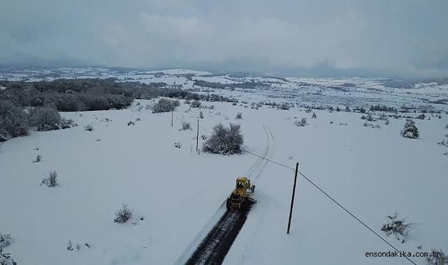 Bayburt'ta kar ve tipi nedeniyle ulaşım güçlükle sağlanıyor