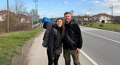 İngiltere'den Vietnam'a yürüyen 2 arkadaş, Samsun'a geldi