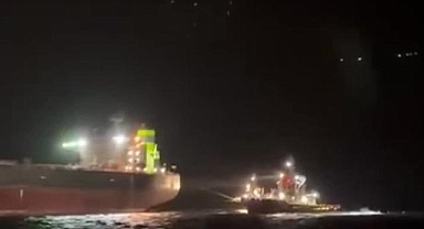 Karaya oturan tanker KEGM’in müdahalesiyle kurtarıldı!