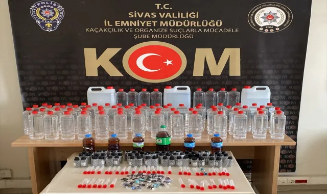 Sivas'ta 88,5 litre kaçak etil alkol ele geçirildi