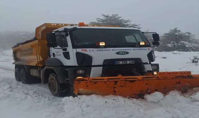 Beypazarı'nın yüksek kesimlerinde kar etkili oldu