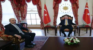 Cumhurbaşkanı Erdoğan, TBMM Başkanı Kurtulmuş'u kabul etti