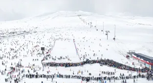Erciyes'te hafta sonu yoğunluğu yaşanıyor
