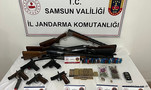 Samsun'da uyuşturucu ve silah kaçakçılığı operasyonunda 3 zanlı yakalandı