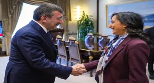Cumhurbaşkanı Yardımcısı Yılmaz, Kanada Dışişleri Bakanı Anand'ı kabul etti: