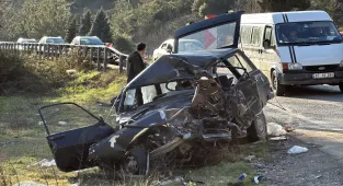 Karabük'te trafik kazasında ölen çiftin cenazeleri toprağa verildi