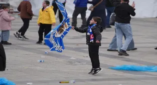 Erzurumspor FK taraftarları, Süper Lig’e yükselmenin coşkusunu yaşıyor