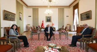 TBMM Başkanı Kurtulmuş, DEM Parti'li Buldan ve Sancar'ı kabul etti