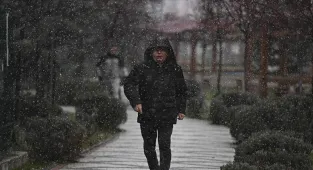Sarıkamış'ın yükseklerine kar yağdı
