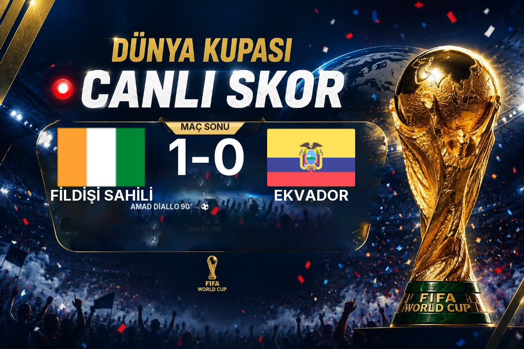 2026 Dünya Kupası Grup E maçı: Fildişi Sahili - Ekvador Karşılaşması Tamamlandı (1-0)