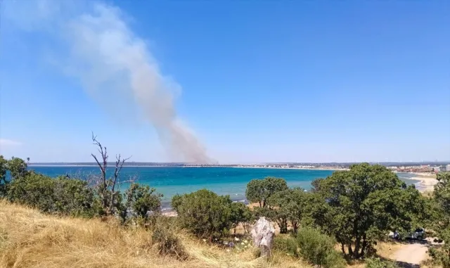 Çanakkale'de tarım arazisinde çıkan yangın söndürüldü (GÜNCELLEME)