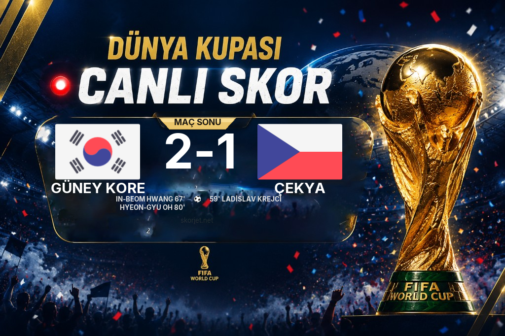Güney Kore - Çekya Maçı 2-1 Sona Erdi