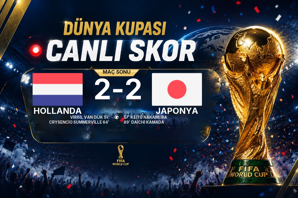 Hollanda - Japonya Maçı 2-2 Sona Erdi