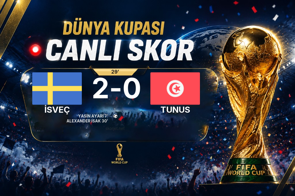 İsveç - Tunus Maçında Gol: Alexander Isak (30. dakika)
