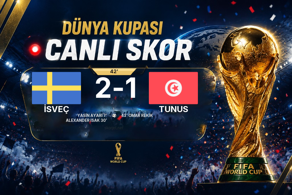 İsveç - Tunus Maçında Gol: Omar Rekik (43. dakika)