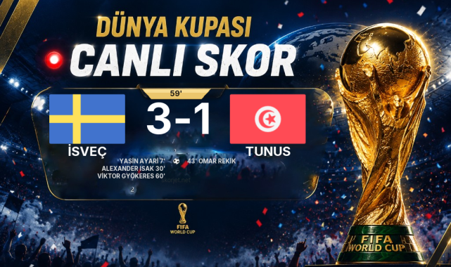 İsveç - Tunus Maçında Gol: Viktor Gyökeres (60. dakika)