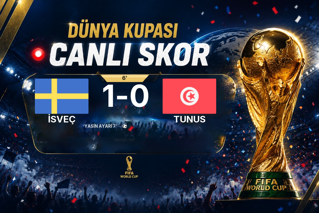 İsveç - Tunus Maçında Gol: Yasin Ayari (7. dakika)