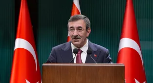 Cumhurbaşkanı Yardımcısı Yılmaz, Ercan Havalimanı'nda açıklamalarda bulundu: