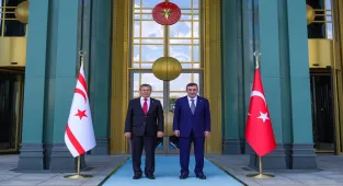 Cumhurbaşkanı Yardımcısı Yılmaz, KKTC Başbakanı Üstel ile görüştü: